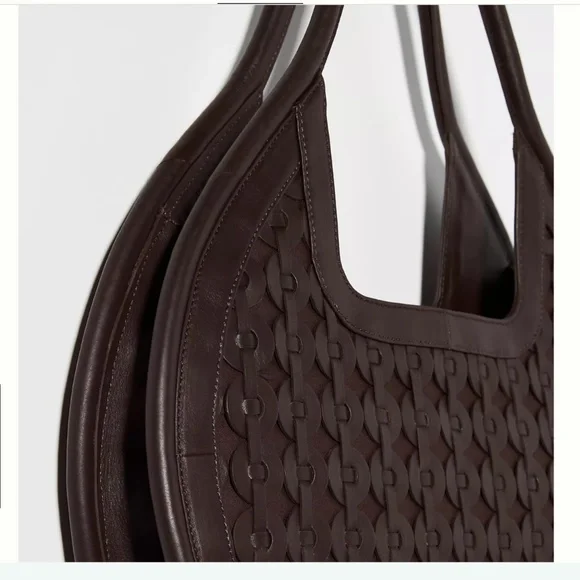 Anthropologie Circle Gusset Tote Chocolate NWT $178 - Picture 8 of 12